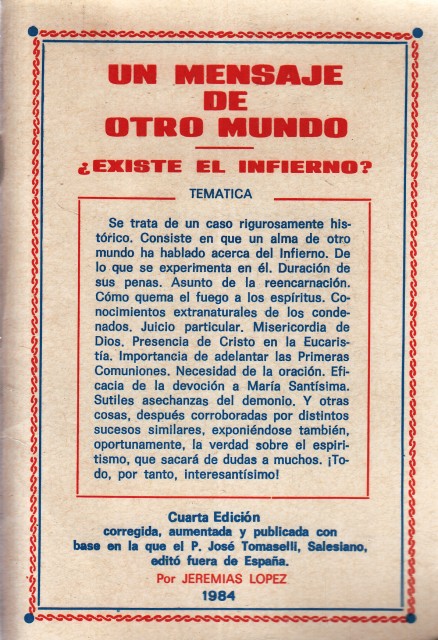 UN MENSAJE DE OTRO MUNDO ¿EXISTE EL INFIERNO? 