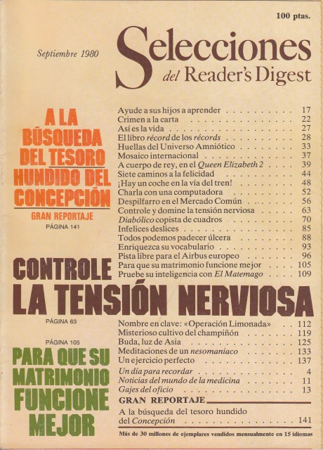 SELECCIONES DEL READER'S DIGEST. SEPTIEMBRE 1980